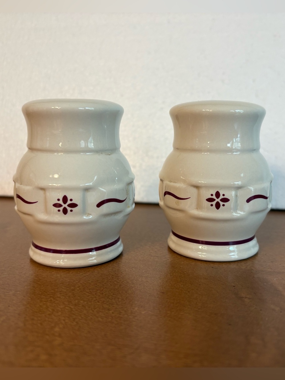 Longaberger Salt and Pepper Shakers Woven Red Traditions